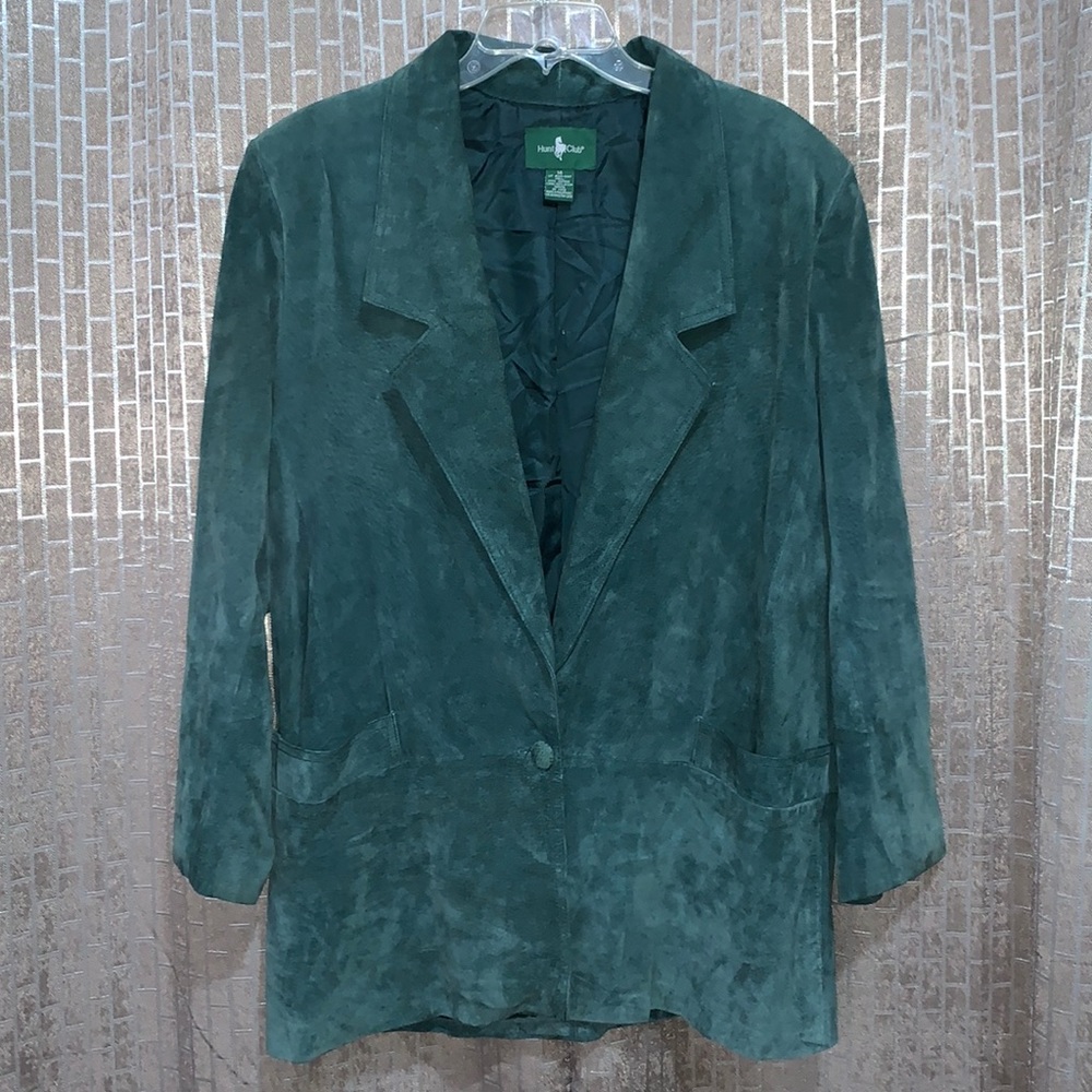 VINTAGE Hunter Green Leather Jacket